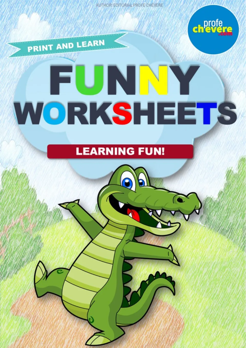 Cover of the animal alphabet poster resource, titled 'Funny Worksheets' with the heading 'Print and Learn'