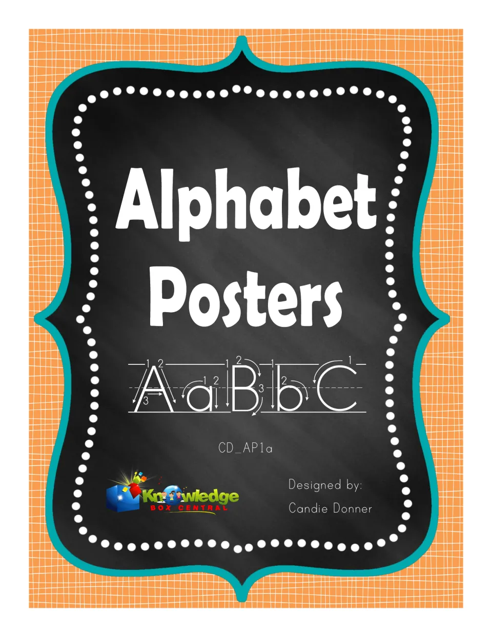 Cover of Alphabet Posters featuring sample uppercase and lowercase letters with numbered stroke arrows