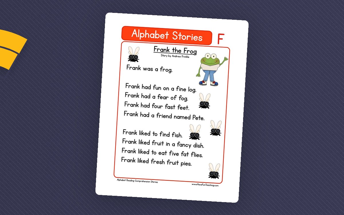 Alphabet Stories Letter F Reading Comprehension Worksheet teaching resource preview