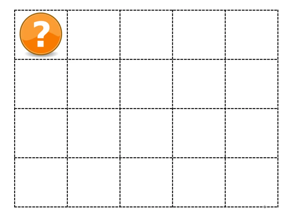 Second cut-and-glue sheet in the letter Q storybook, containing one question-mark picture for question