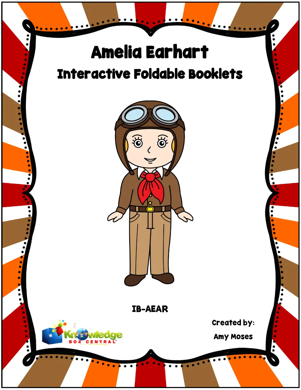 Cover of Amelia Earhart Interactive Foldable Booklets, created by Amy Moses for Knowledge Box Central