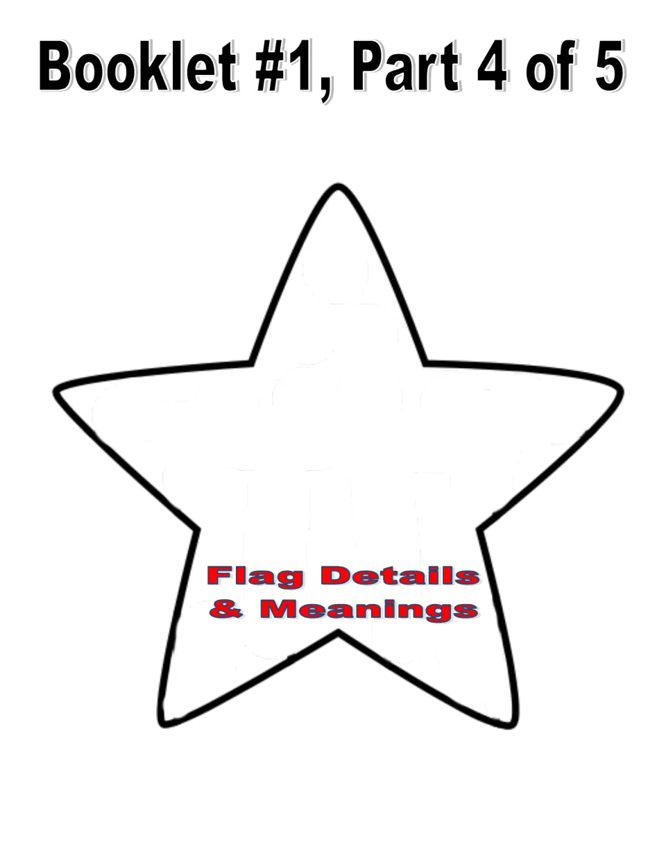 Star cut-out piece labeled Flag Details & Meanings; students note what the flag's colors and symbols stand for