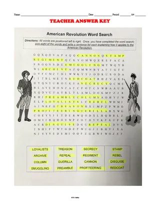 American Revolution Word Search + Sentence Activity – preview 2