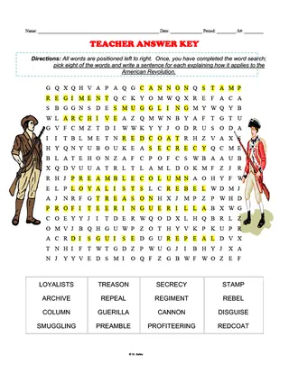American Revolution Word Search + Sentence Activity – preview 3