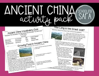 Ancient China Activity Pack – 3rd Grade VA SOL – cover