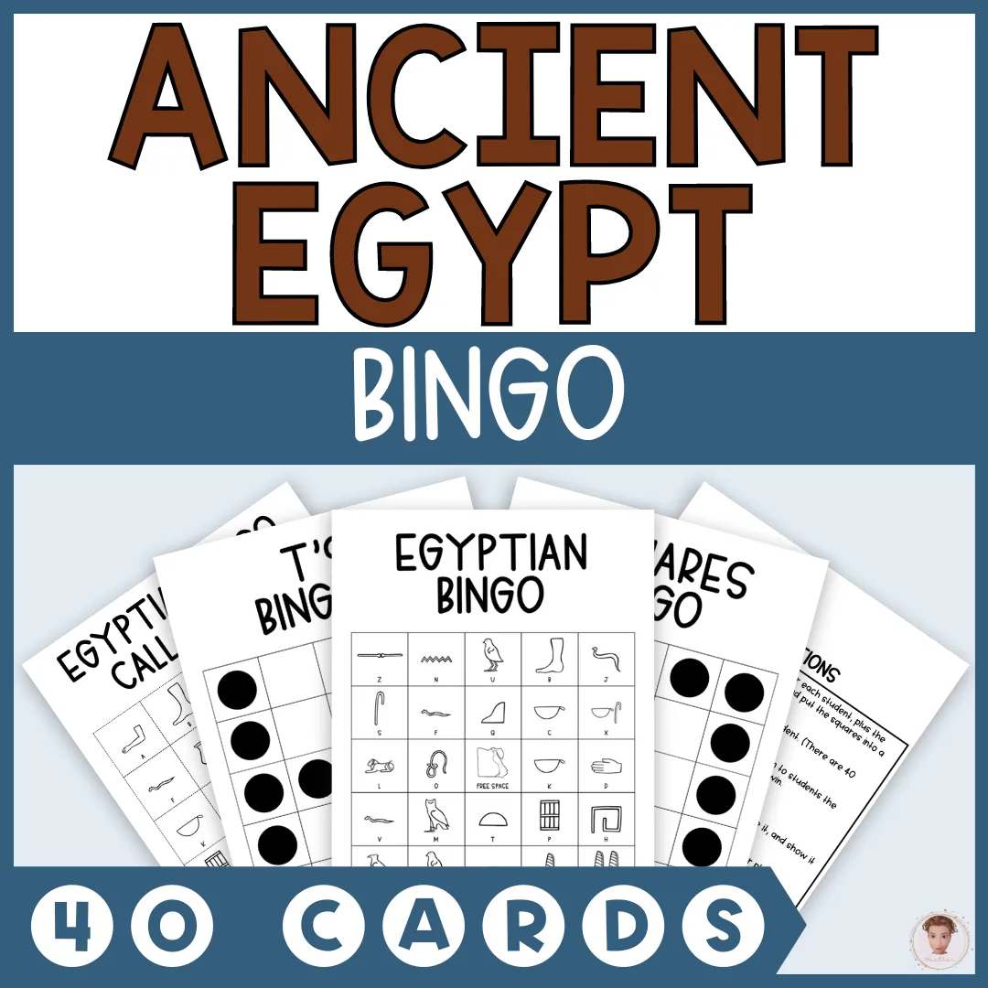 Ancient Egypt Bingo (40 Cards, 8 Ways to Win) – cover