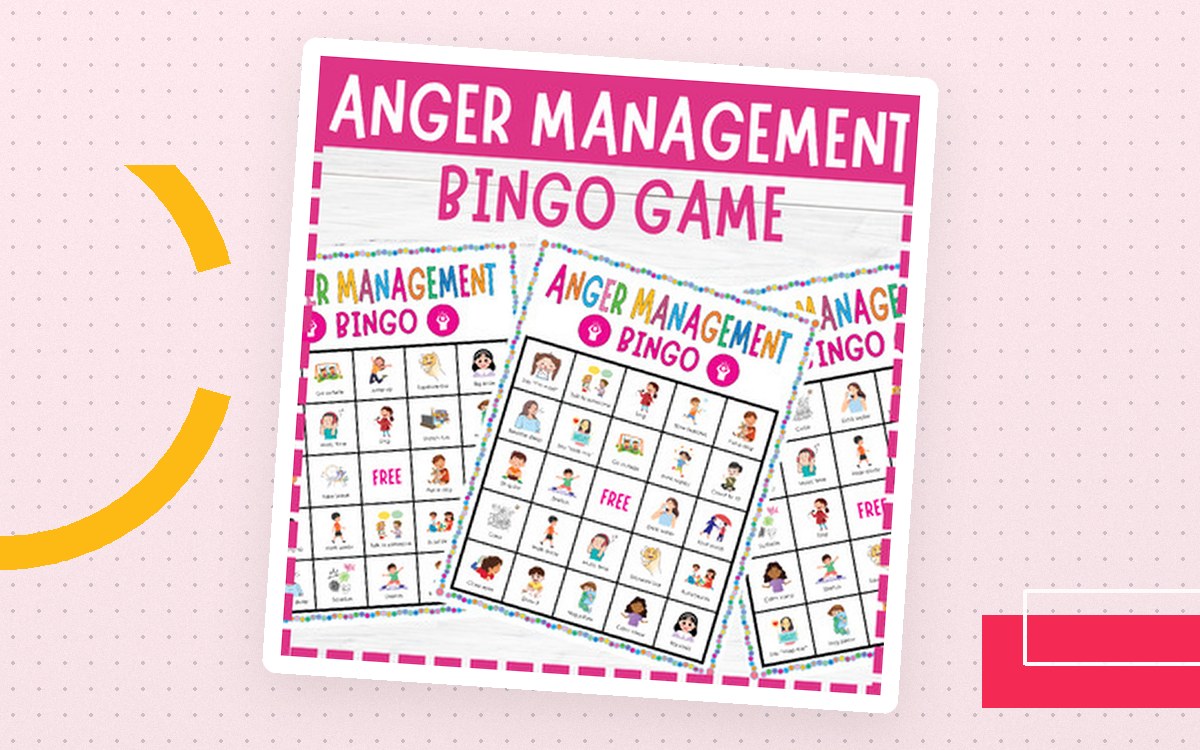 Anger Management Bingo, self-control, stress self-regulation activity teaching resource preview