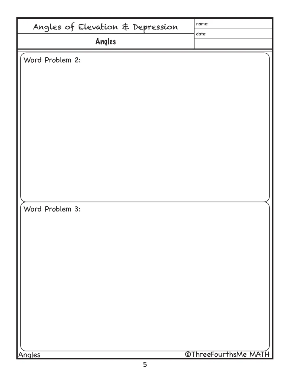 Partner assignment response sheet provides space for Word Problem 2 and Word Problem 3 in the activity