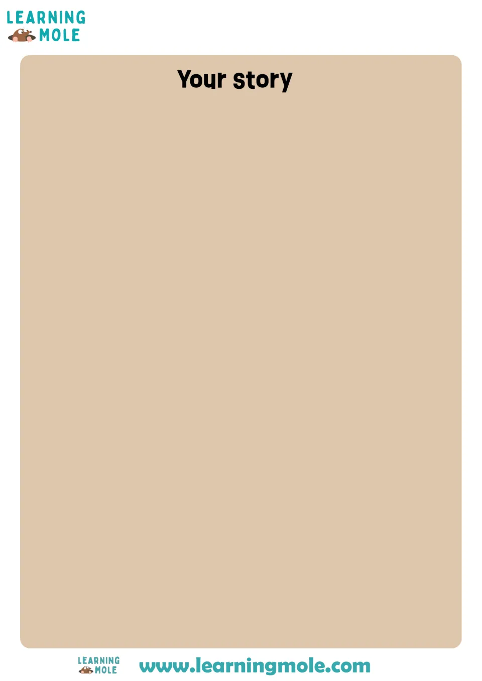 Your story: blank space for students to write their own Anglo-Saxon tale from the name, place, tool and job cues