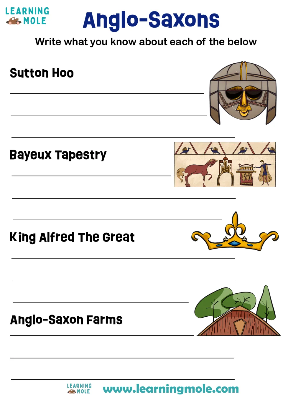 Anglo-Saxons recall: students write what they know about Sutton Hoo, the Bayeux Tapestry, King Alfred and farms