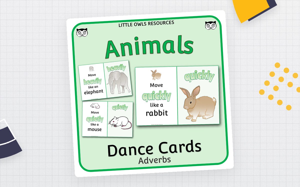 Animal Dance Cards - Movement Adverbs preview