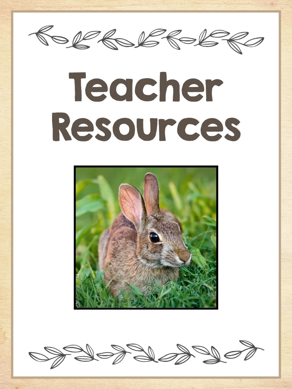 Teacher Resources section cover introducing the rabbit unit's discussion prompts and activity suggestions