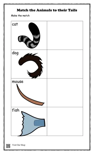 Animal Tails Match-Up – Animal & Tracing Activity – sample page 4
