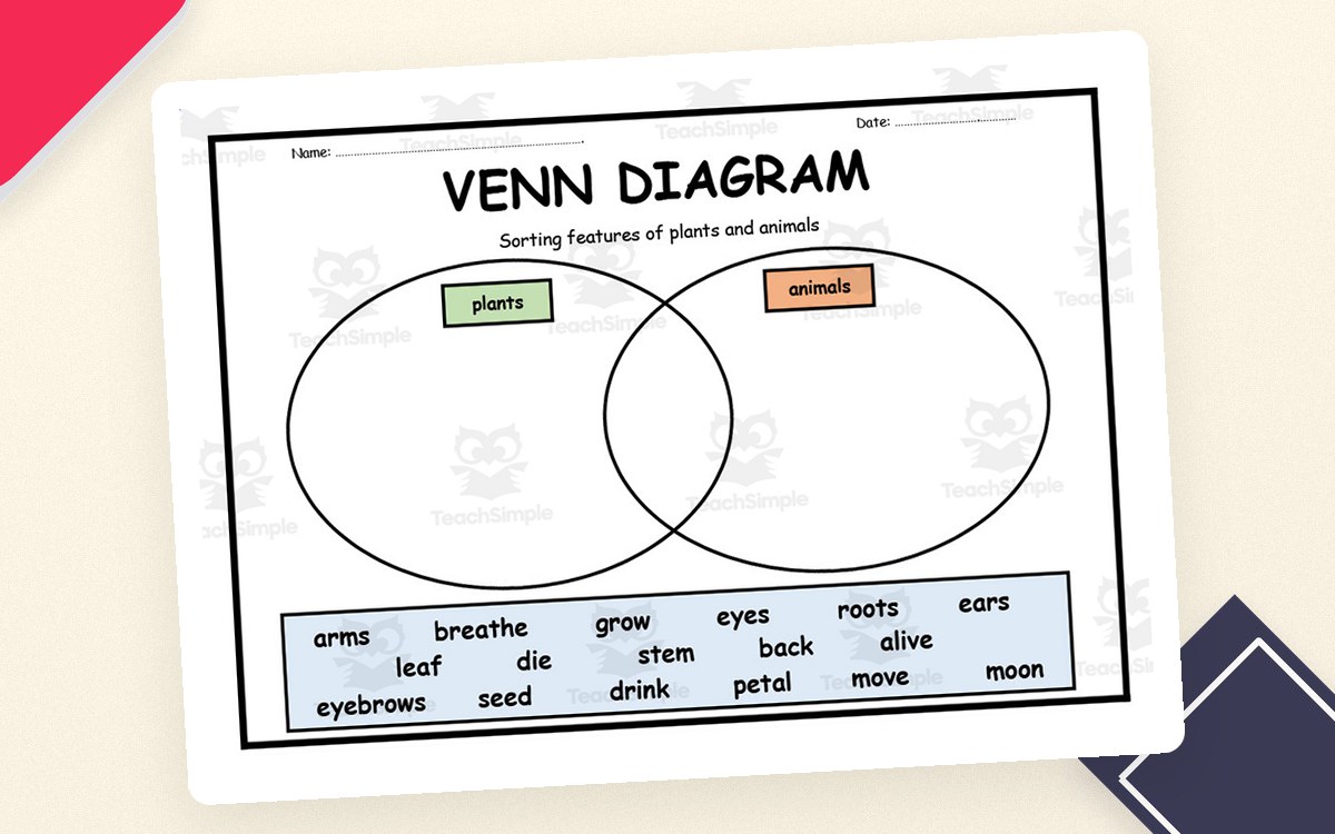 Animals and Plants Characteristics Venn Diagram preview