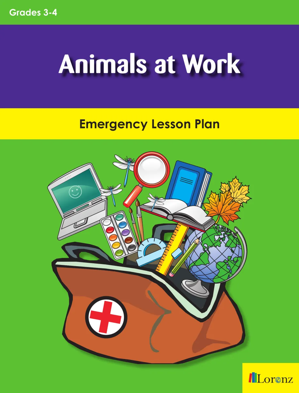 Animals at Work Emergency Lesson Plan cover for grades 3–4, from Lorenz Educational Press
