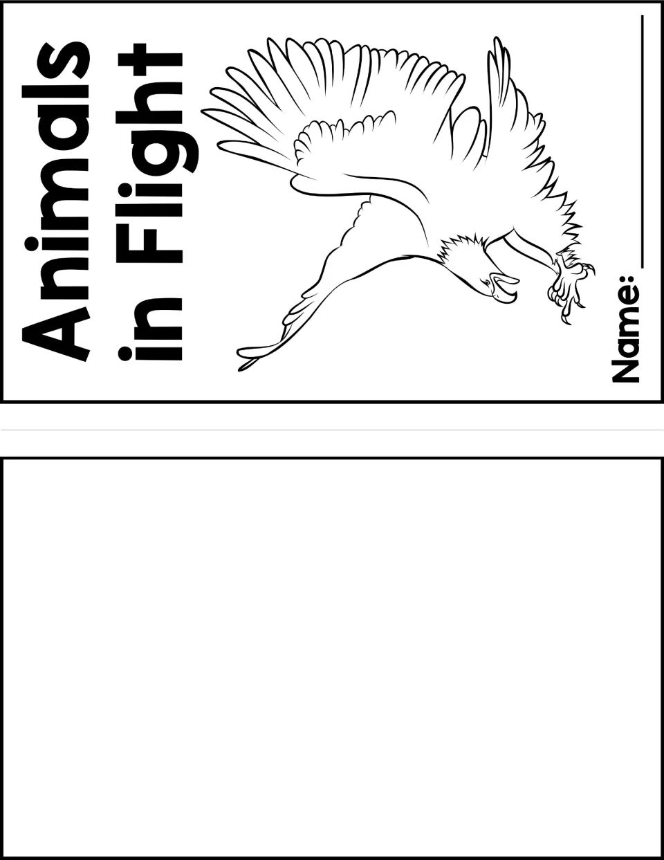 Student notes booklet cover includes an eagle illustration and a place for the student's name.
