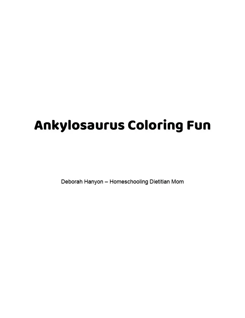 Ankylosaurus Coloring Pages – cover