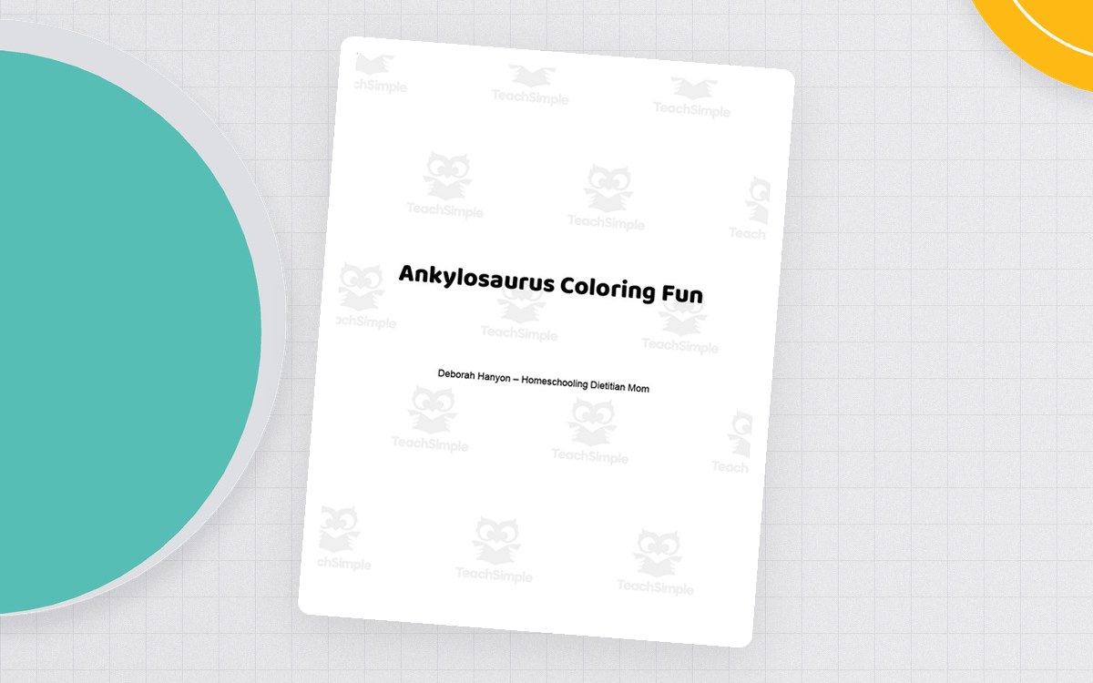 Ankylosaurus Coloring Pages preview: Title page ("Ankylosaurus Coloring Fun")