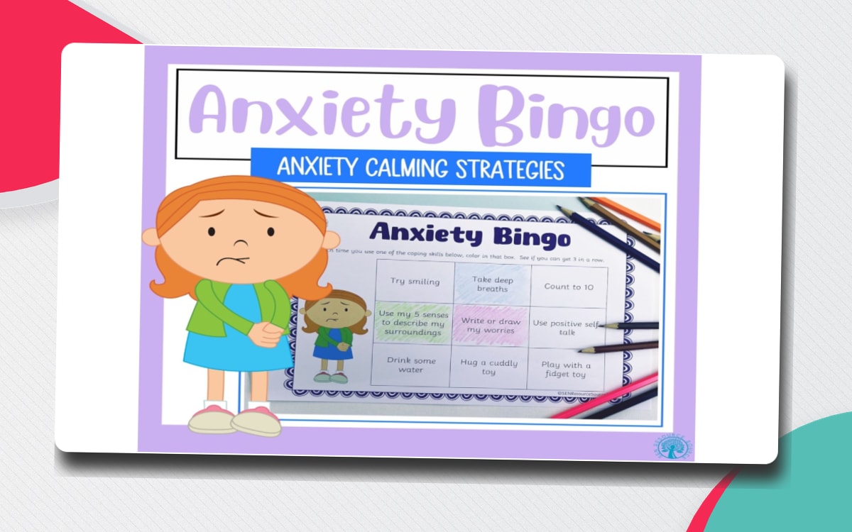 Anxiety and Calming Strategies Bingo preview: Two prefilled anxiety-coping bingo variants
