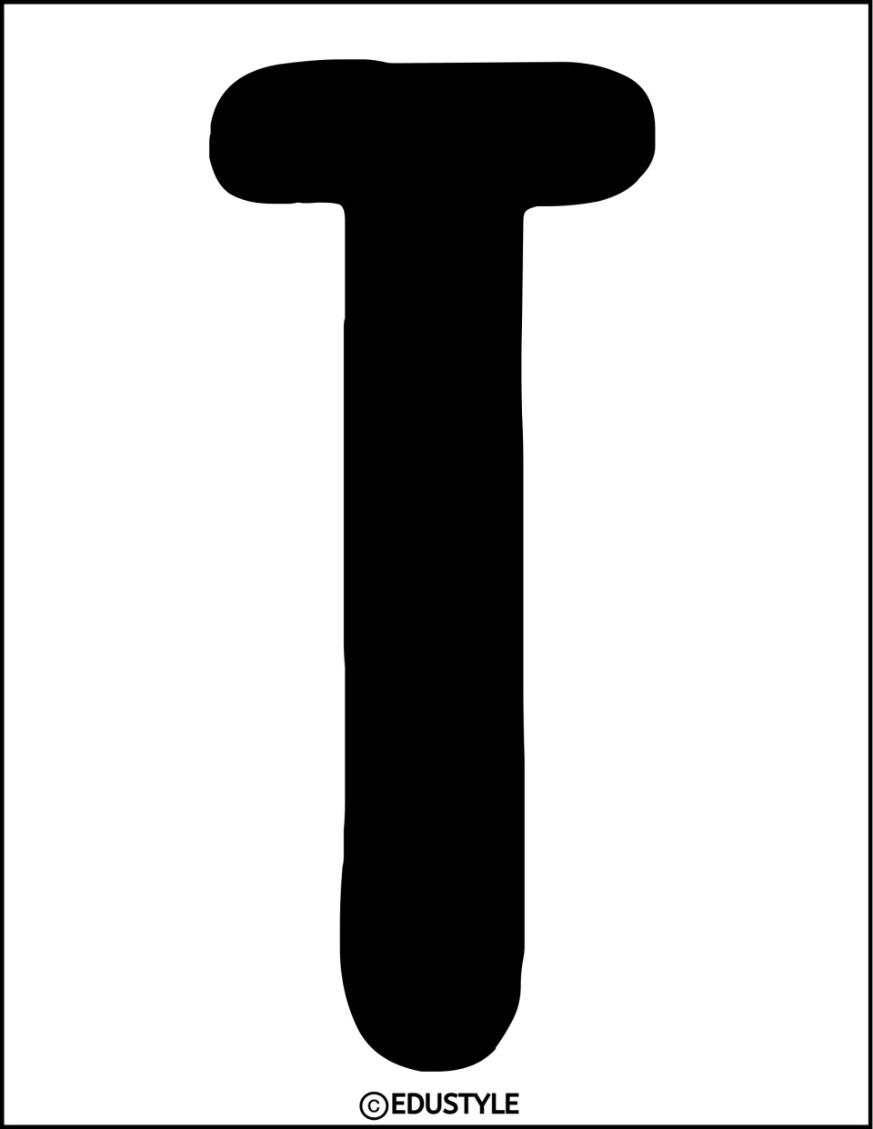 Black uppercase T, an individual display letter for the popsicle-themed bulletin board or door decor kit