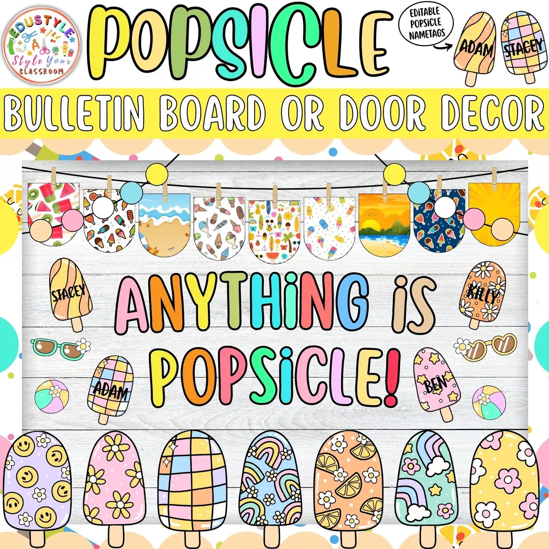 Anything is Popsicle!: Popsicle & Summer Bulletin Board or Door Decor – cover
