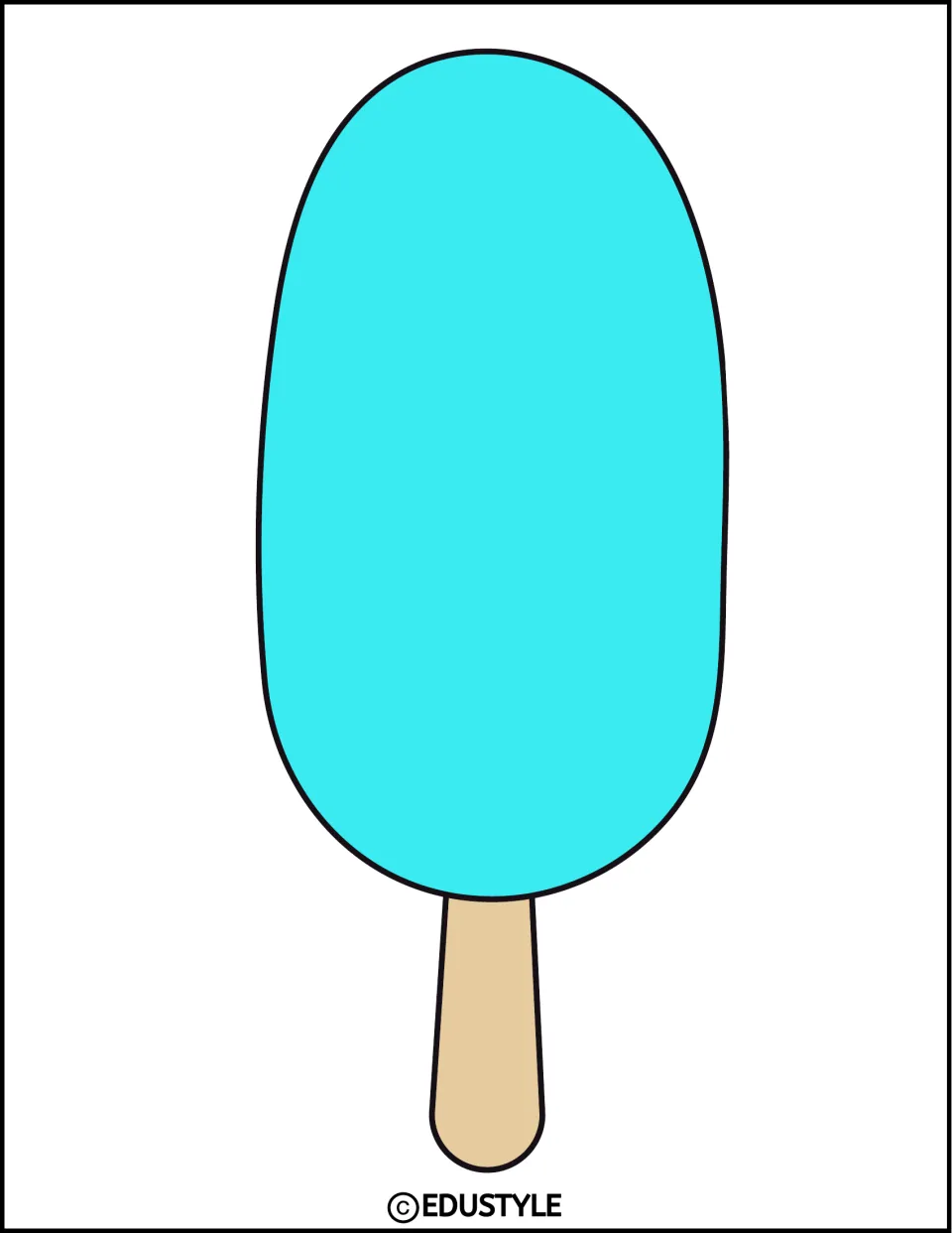 Turquoise popsicle decor piece for a summer bulletin board or door, with space for a student name or photo