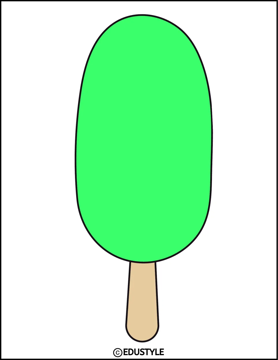 Green popsicle decor piece for a summer bulletin board or door, with space for a student name or photo