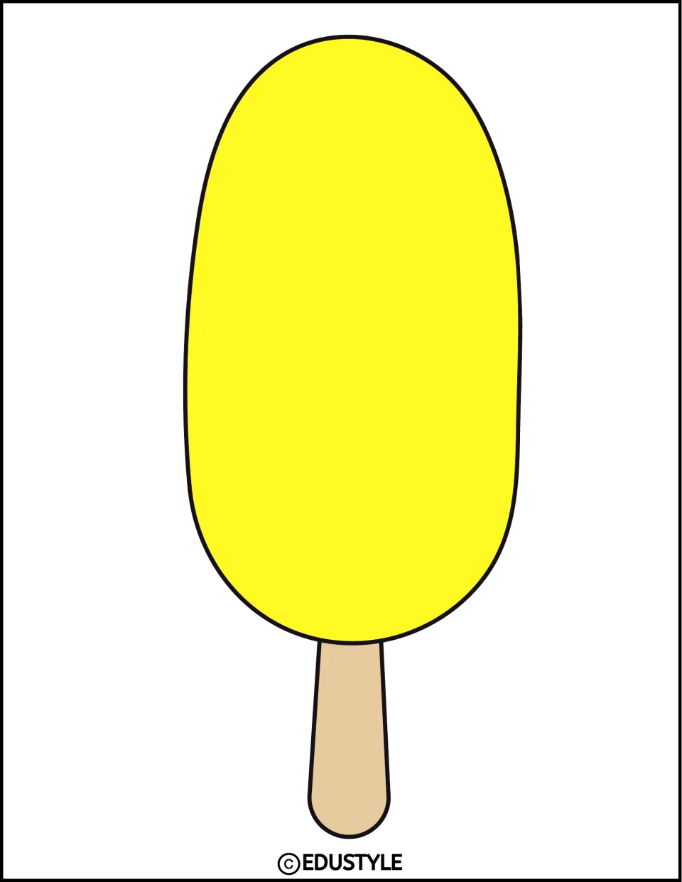 Yellow popsicle decor piece for a summer bulletin board or door, with space for a student name or photo
