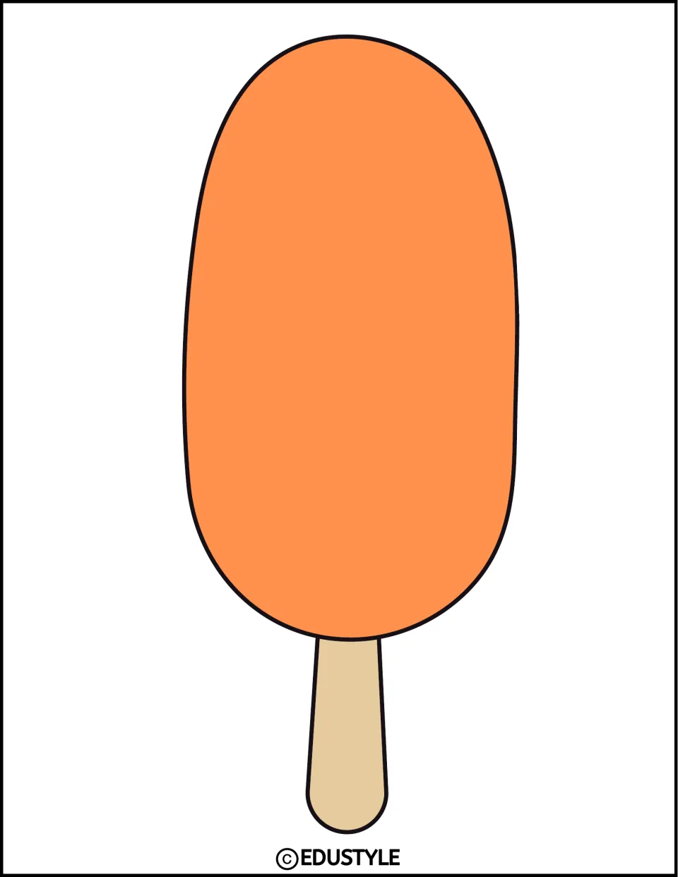 Orange popsicle decor piece for a summer bulletin board or door, with space for a student name or photo