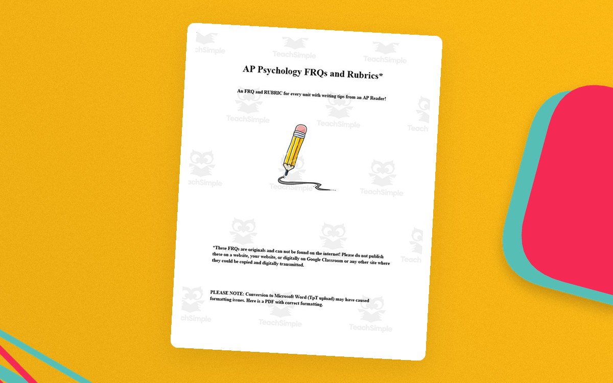AP Psychology FRQs and Rubrics preview