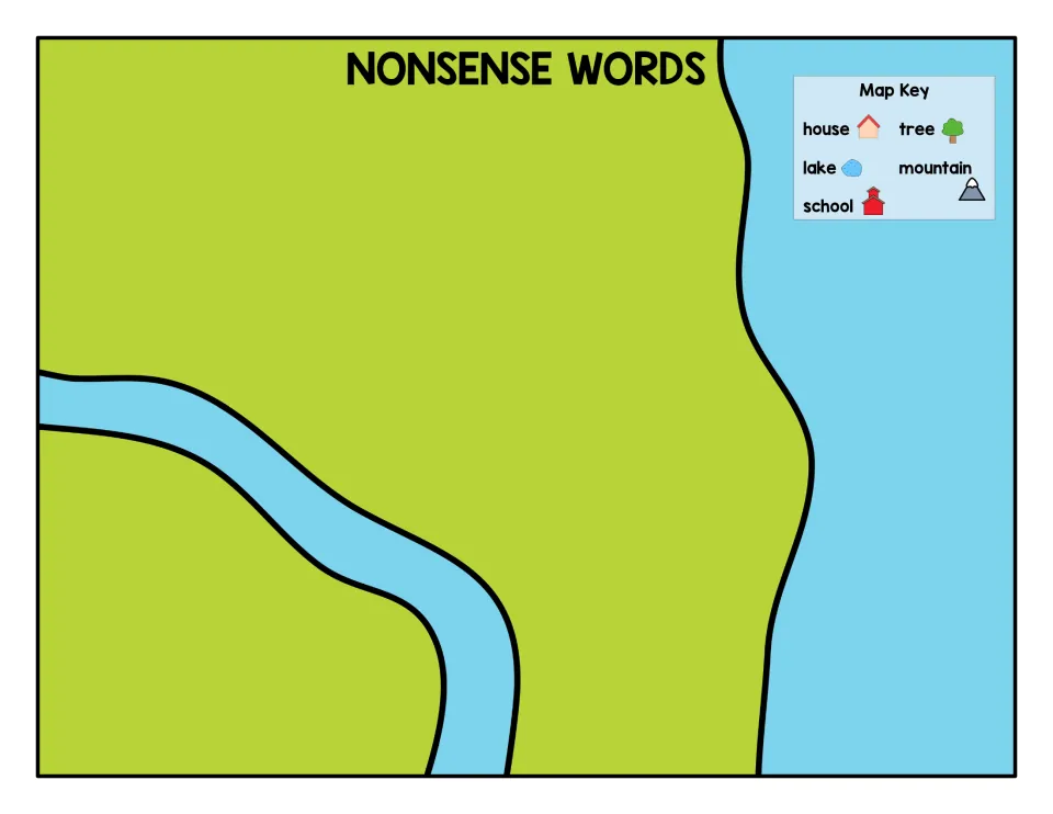 NONSENSE WORDS map sorting mat: students place made-up -ap words such as kap, xap and qap here to practise decoding