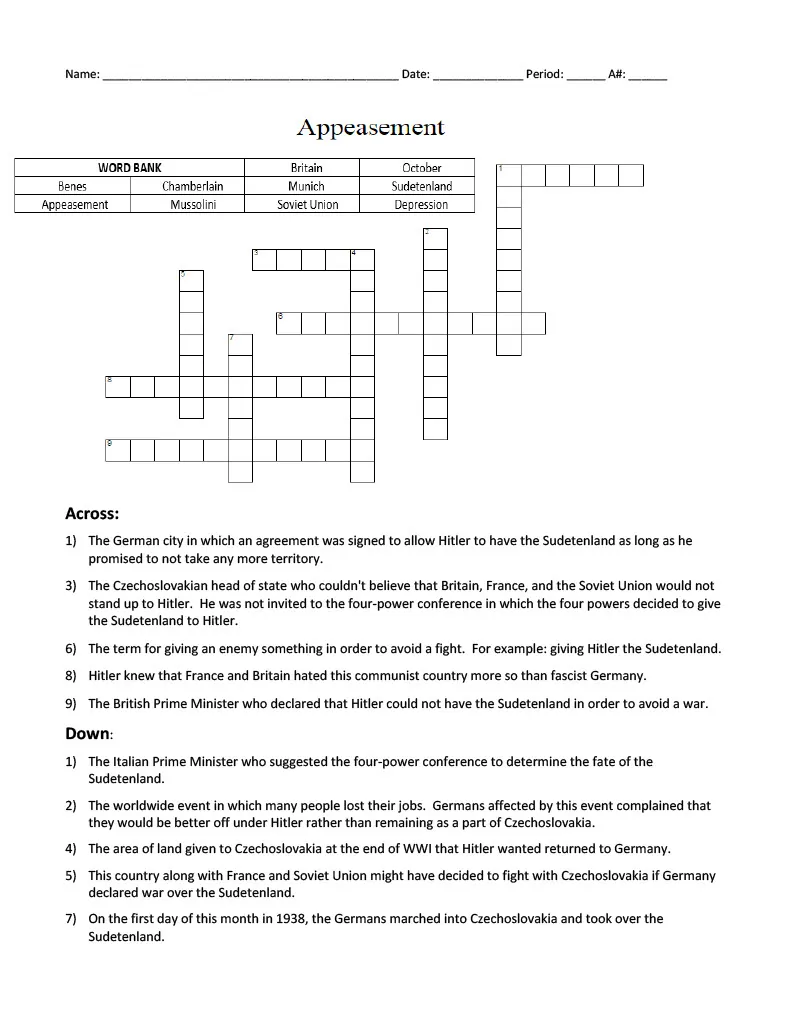 Appeasement Crossword Clue – cover
