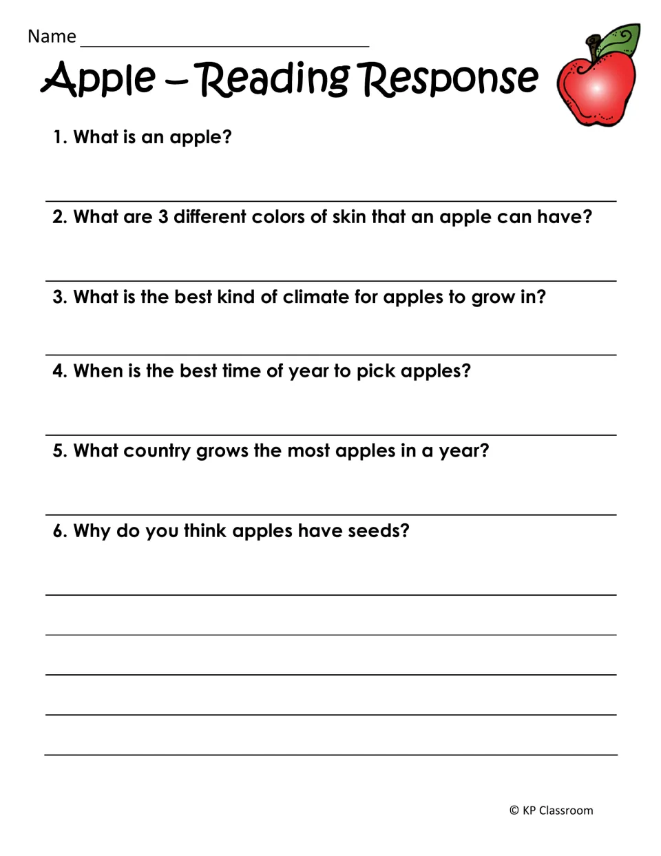 Apple reading response: six questions on apple skin colors, best climate, picking season, top-growing country and seeds