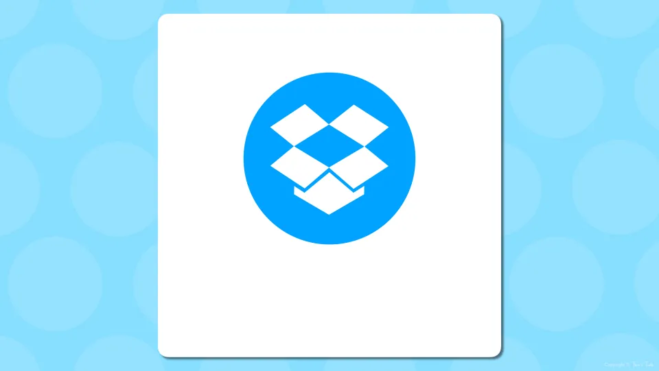 Dropbox vocabulary slide: the blue open-box app logo shown alone so students can guess the app name before it appears