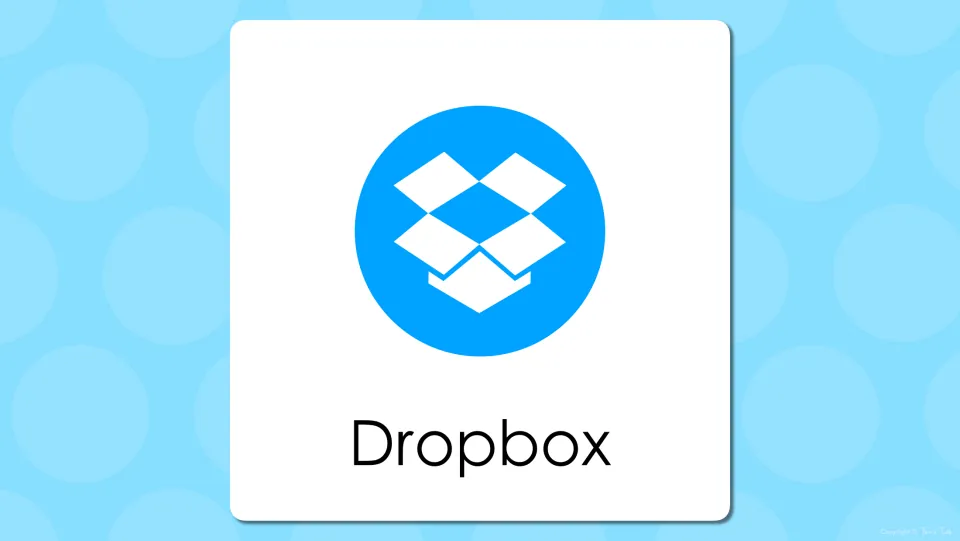 Dropbox vocabulary slide revealed: the blue open-box logo shown with the app name Dropbox printed beneath it