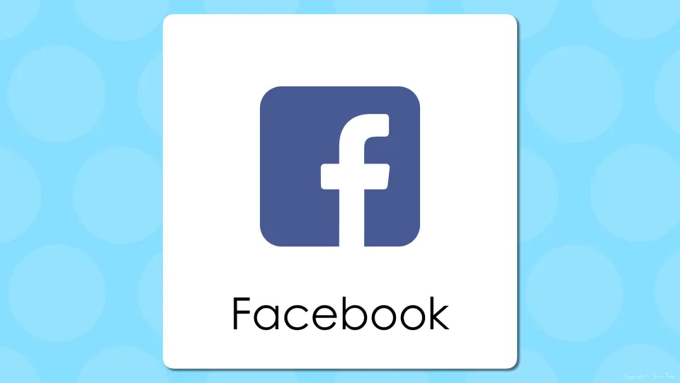 Facebook vocabulary slide revealed: the blue lowercase f logo shown with the word Facebook printed underneath