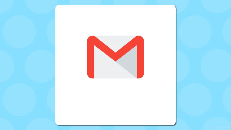 Gmail vocabulary slide: red M envelope logo with no label, for students to identify the email app by sight