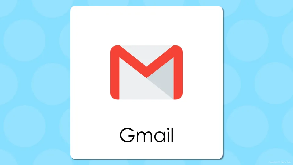 Gmail vocabulary slide revealed: the red M envelope logo paired with the word Gmail for reading the app name