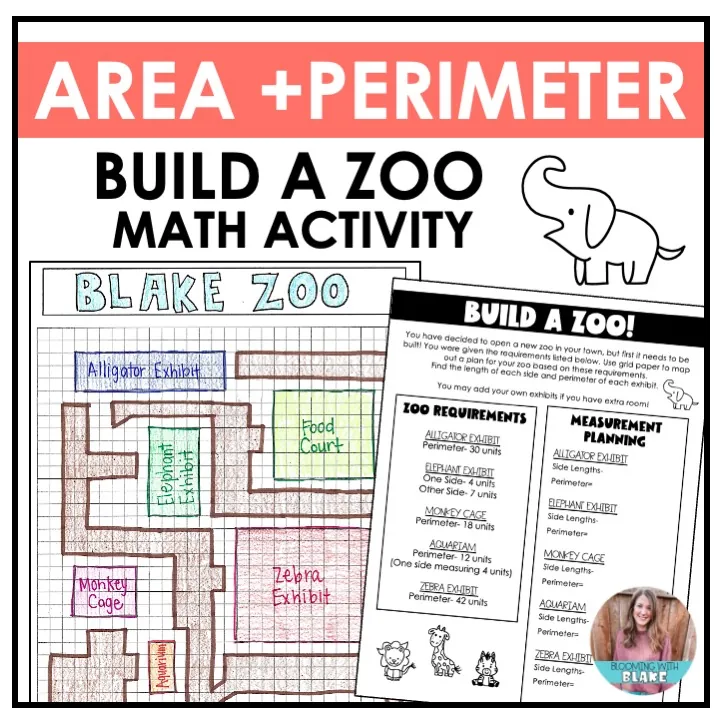 Area and Perimeter: Build a Zoo Activity – cover