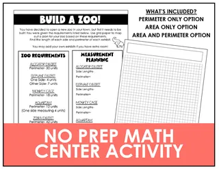 Area and Perimeter: Build a Zoo Activity – sample page 2