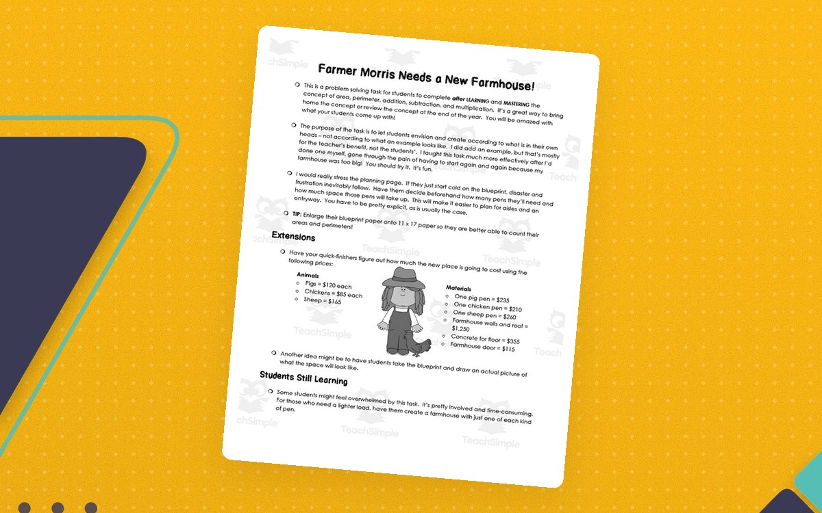 Area and Perimeter Farmer Project preview