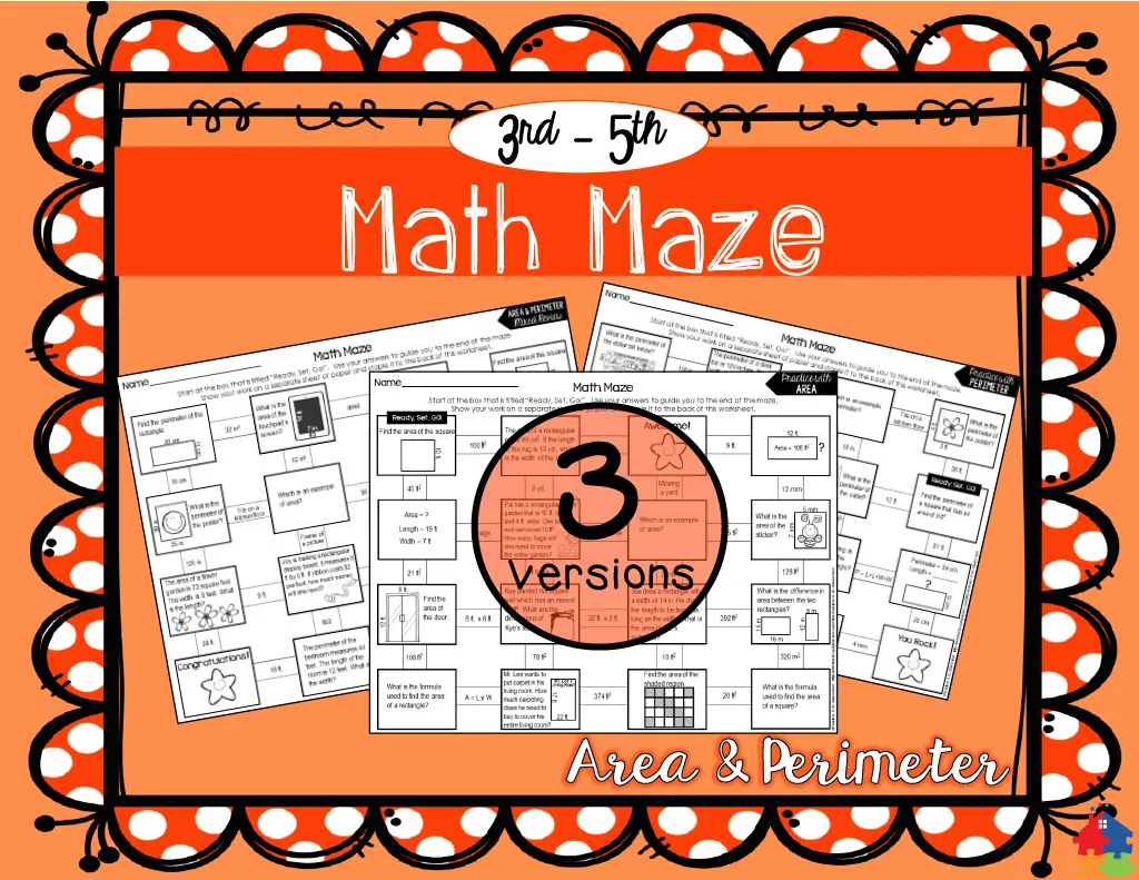 Area and Perimeter Math Maze – cover