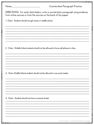 Argumentative Essay Counterclaim Paragraph Practice – sample page 2