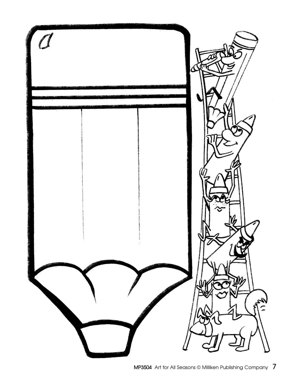 Pencil template in the seasonal craft collection, with an eraser, long body, and broad sharpened point