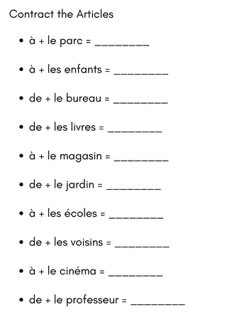 article contracté in french exercises with answers – sample page 2