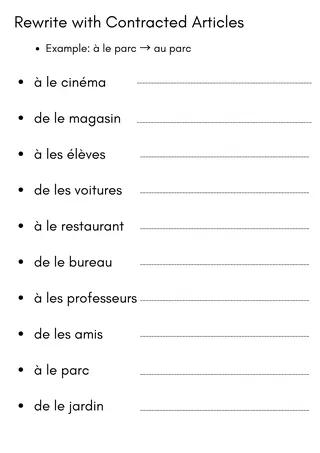 article contracté in french exercises with answers – sample page 4
