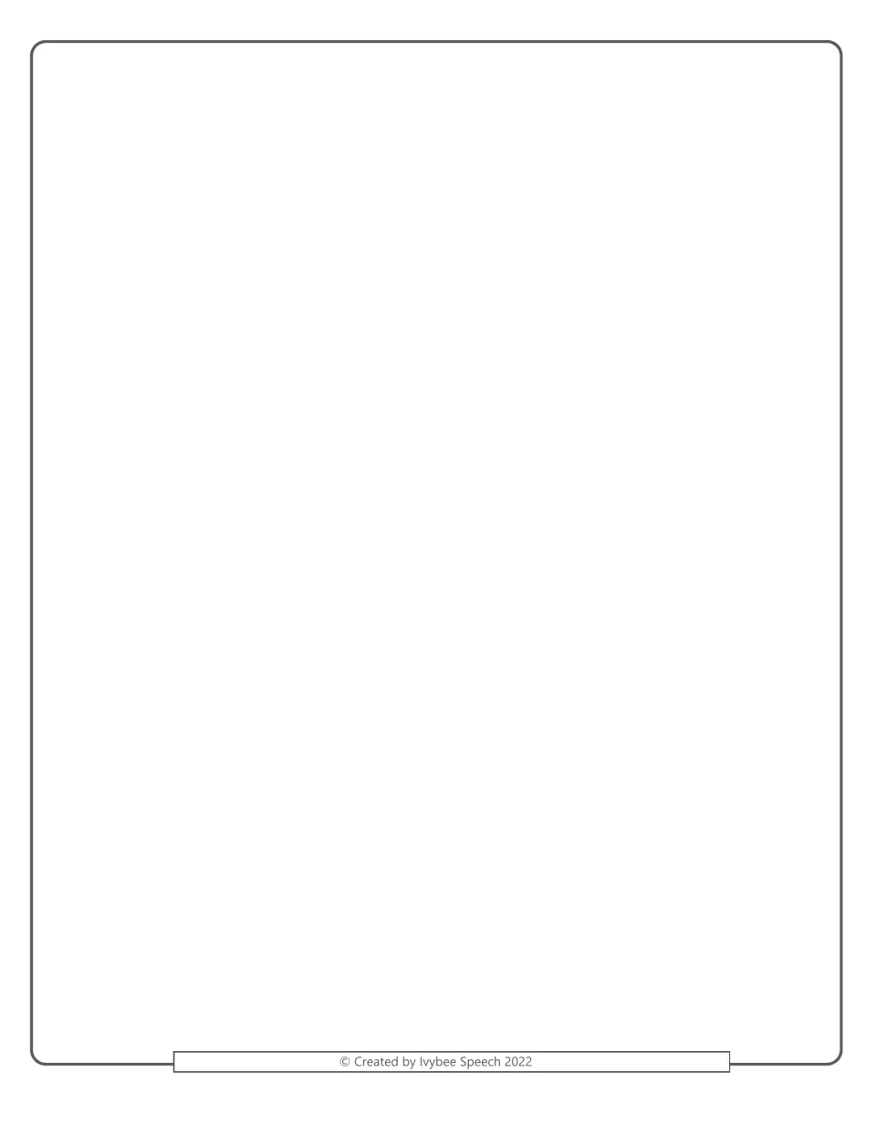 Blank page in the R-blend articulation puzzle collection, bearing an Ivybee Speech 2022 copyright notice