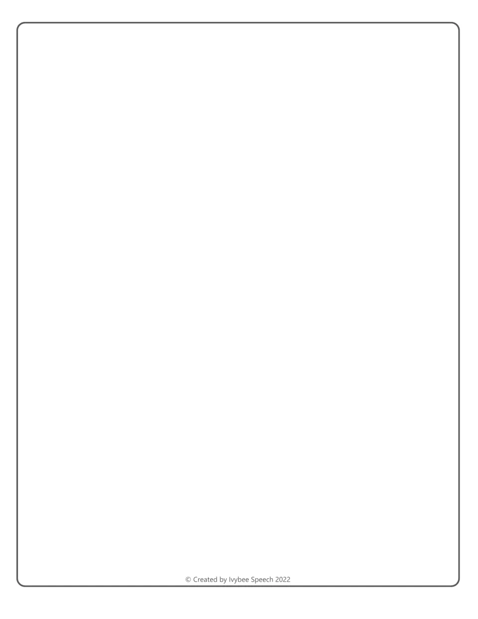 Blank page in the R-blend puzzle collection with only a copyright notice crediting Ivybee Speech, 2022