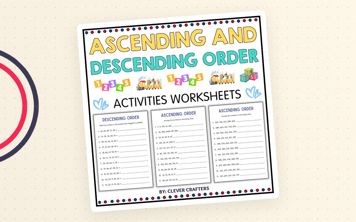 Ascending and Descending Order Worksheets for Grades 2–4 preview