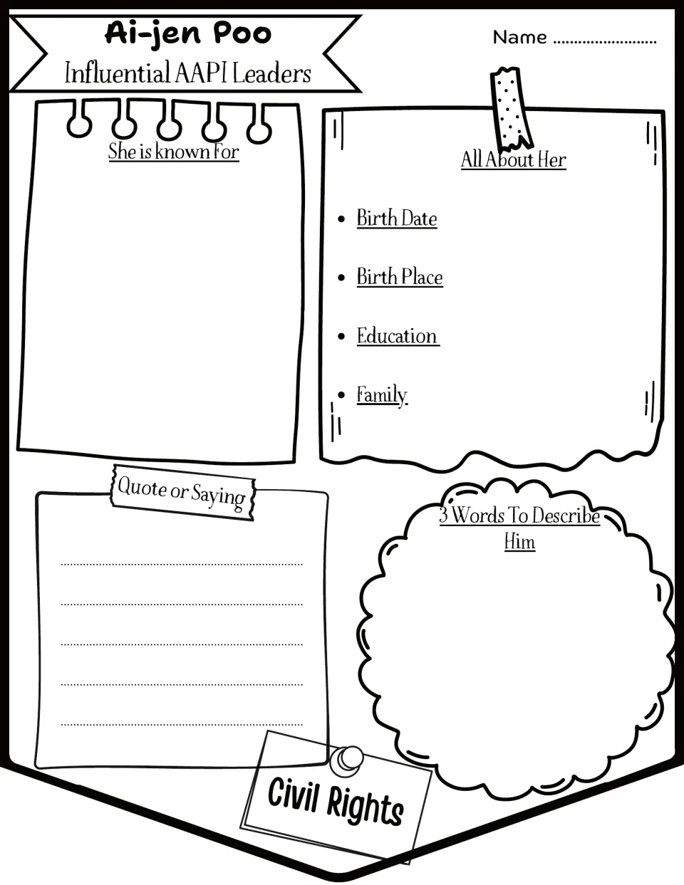 Ai-jen Poo leader research page: students note her achievements, family and education, and three words that describe her